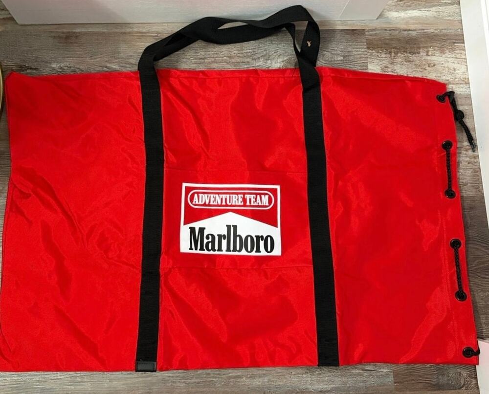 Marlboro Adventure Team Drawstring Duffle Bag 36" X 23” Jumbo Vintage VTG EUC